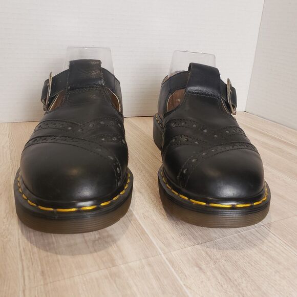 Doc Martens 8065 Mary Jane Black Leather Shoes Women’s Size 6 Vtg 90s Double - Picture 3 of 10